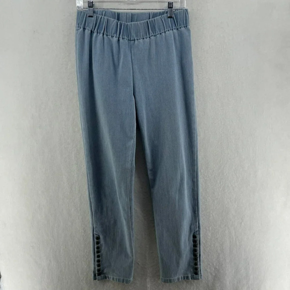 Soft Surroundings Jeans Womens PM Blue Light Wash Stretch Pull On Snap Ankle - Picture 1 of 10